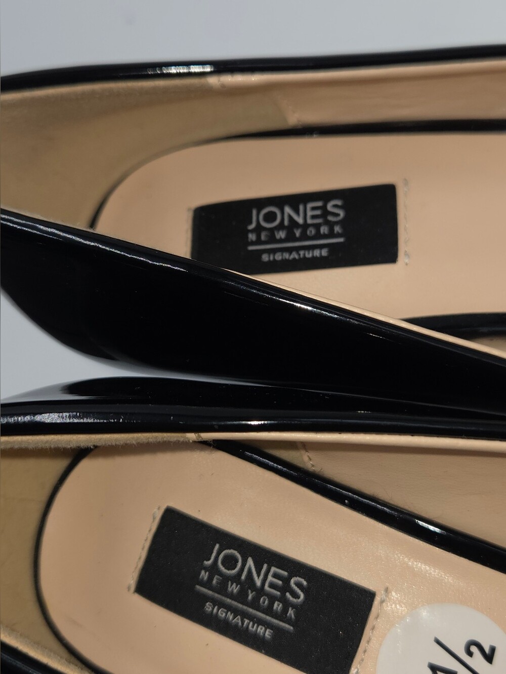 Jones New York Women's 7½ Pumps Shoes Black Patent Shoe Slip-on Italy Aurora - Picture 7 of 9